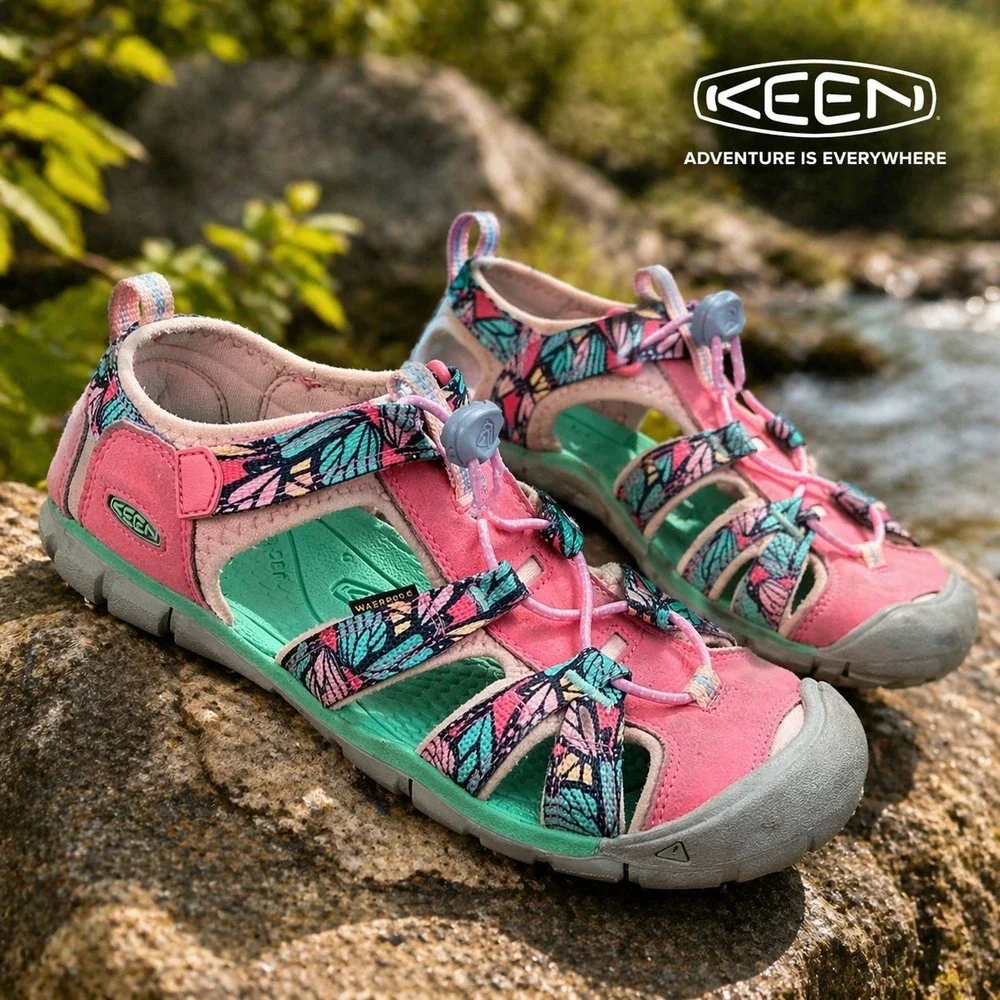 KEEN Seacamp II CNX Sandals Y4  EU36 Pink Multi Water Shoes Outdoor Hiking Beach